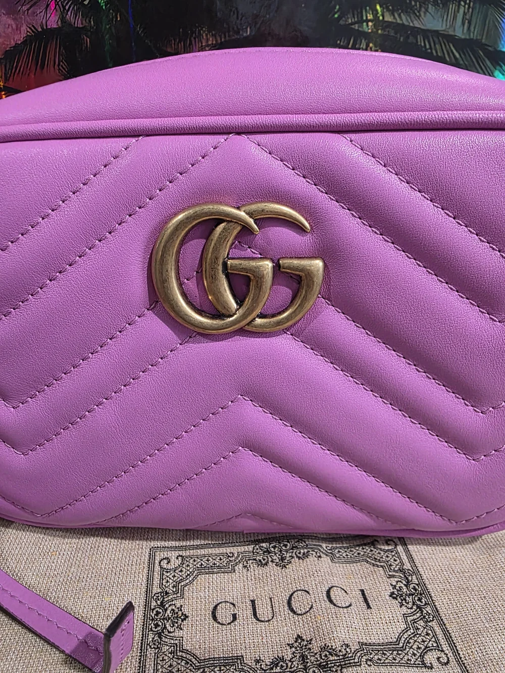 NEW Gucci Pink GG Marmont Quilted Leather Camera Bag With DUST BAG AND BOX 🔥